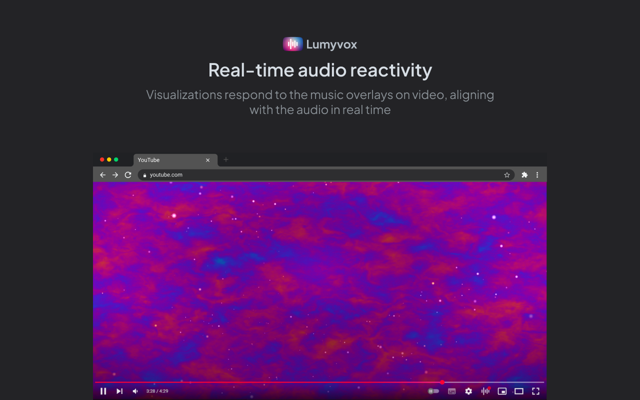 وسائط Lumyvox - youtube Audio Visualizer Extension chrome 5