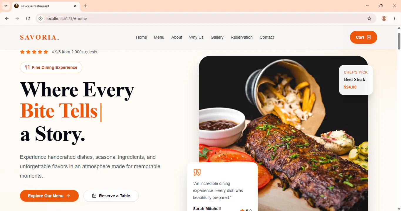 Savoria — Premium Restaurant Template gallery image