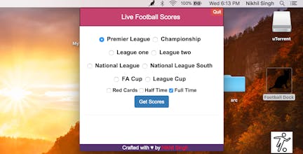 Football-Dock Live scores from menu bar gallery image