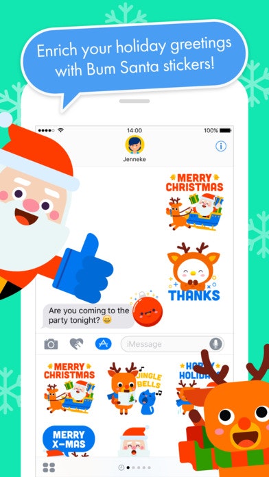 Bum Santa Christmas Stickers gallery image