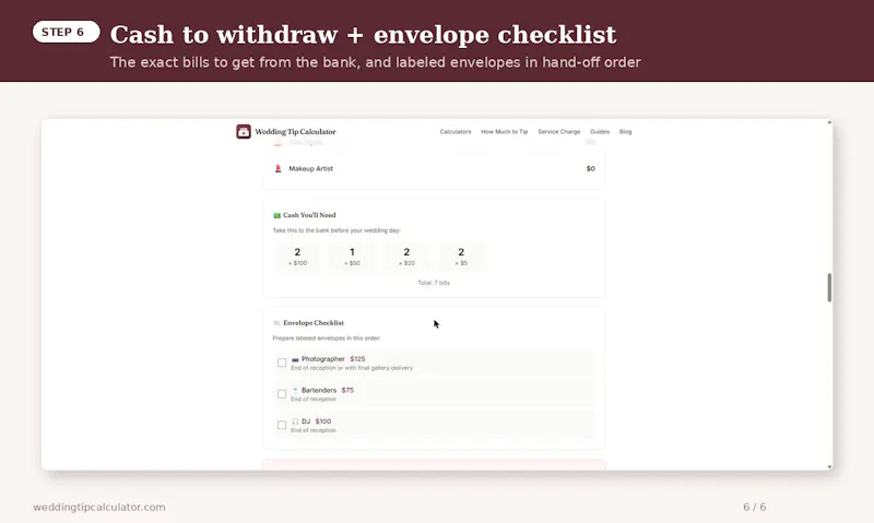 Wedding Tip Calculator screenshot 9
