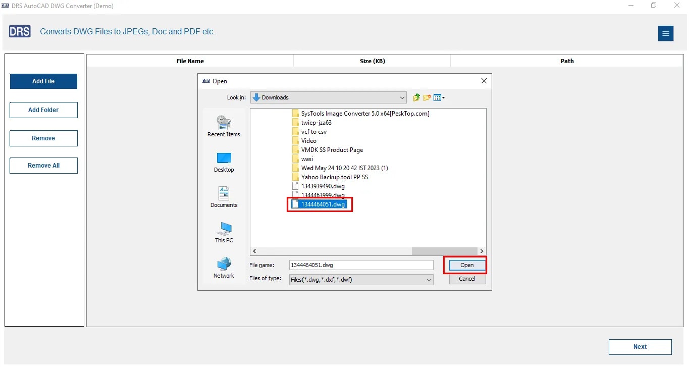 DRS Solution AutoCAD DWG Converter - Screenshot 2 showing product features and functionality