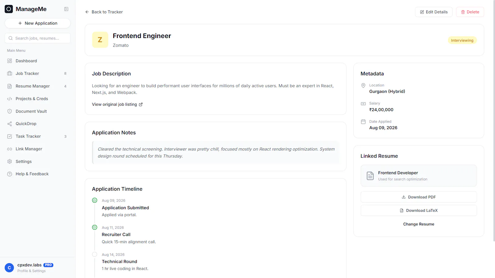 ManageMe screenshot 2
