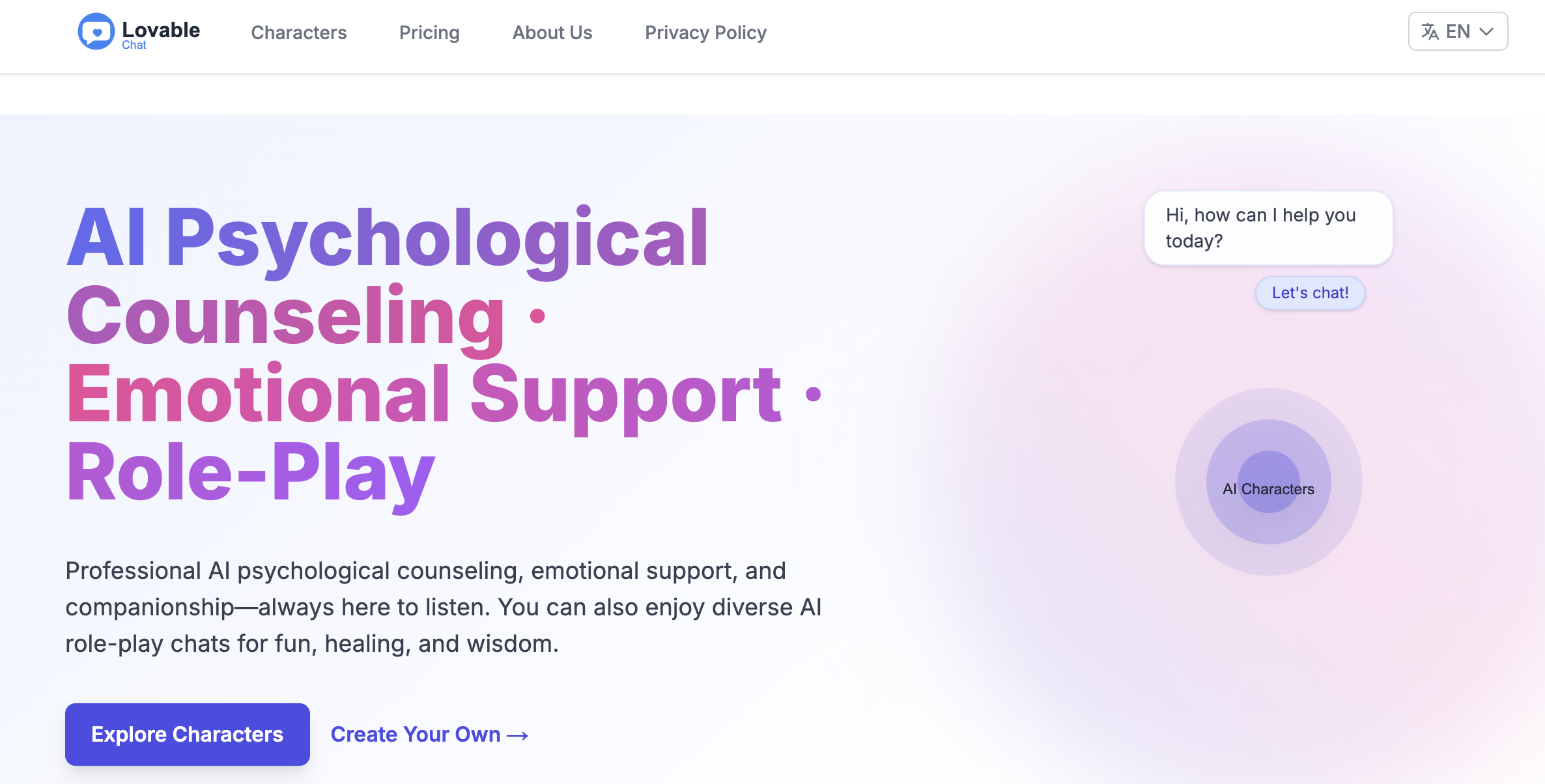 Amabile chat - Consulenza psicologica AI · Supporto emotivo · Play di ruolo media 1