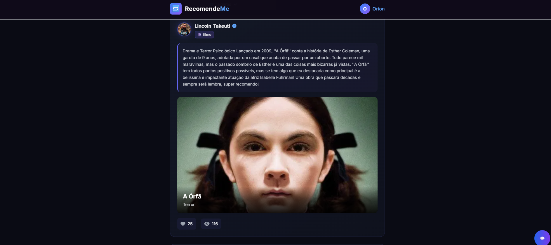 RecomendeMe - MonoFeed - Screenshot 2 preview