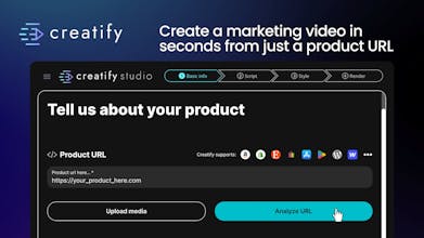 利用Creatify AI分析产品细节和设计资源，创作出高质量的视频。