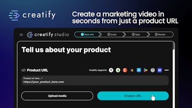 Creatify analyse les détails du produit et les éléments de conception de l&rsquo;IA afin de créer une vidéo de haute qualité.