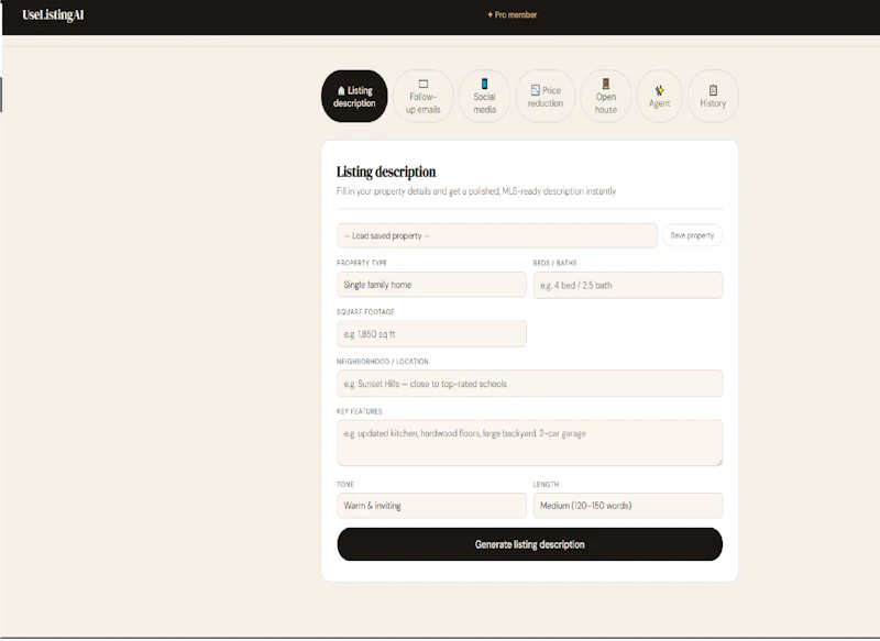 Real Estate AI Tool screenshot 2