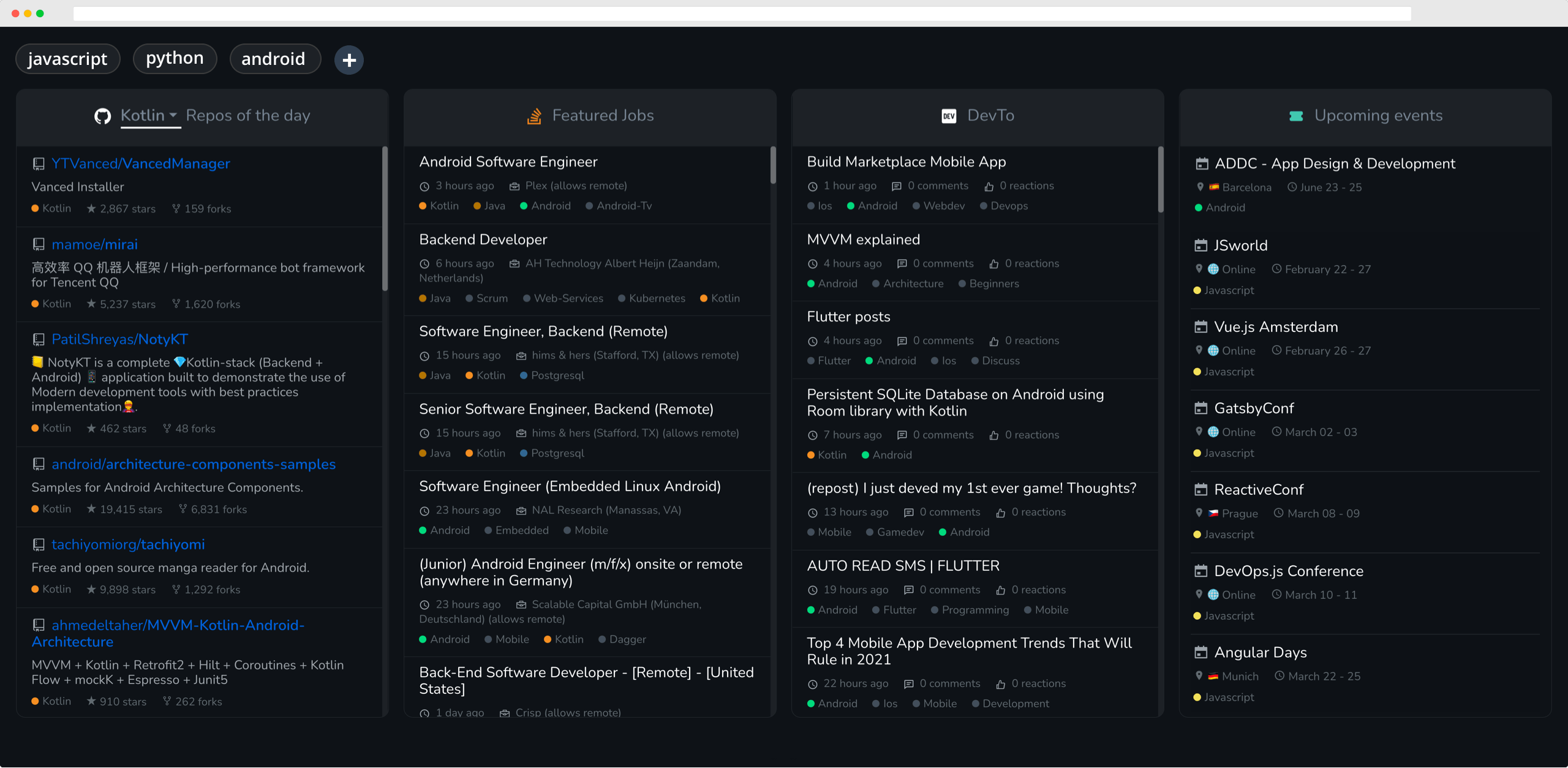 Hackertab.dev gallery image