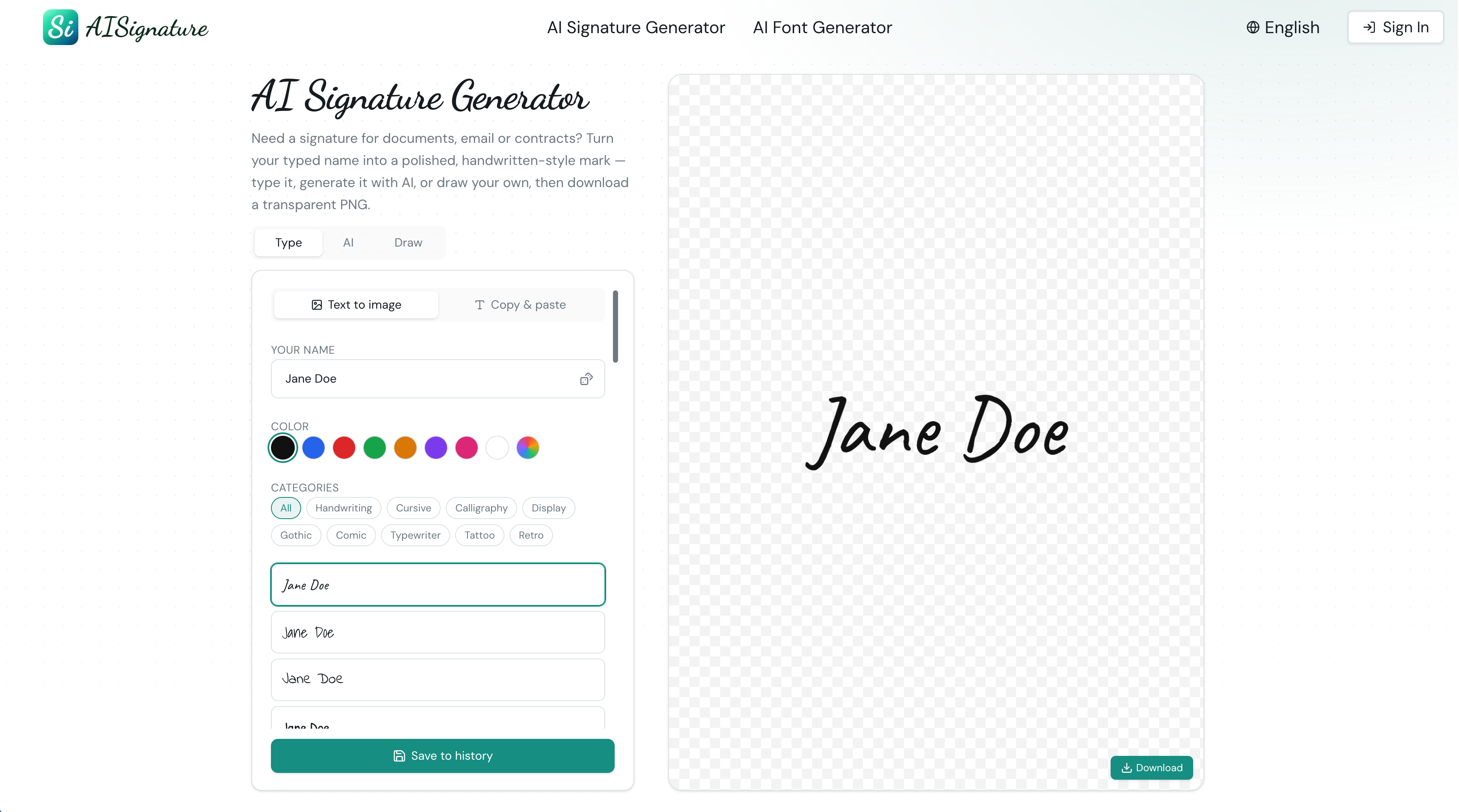 AI Signature Generator gallery image