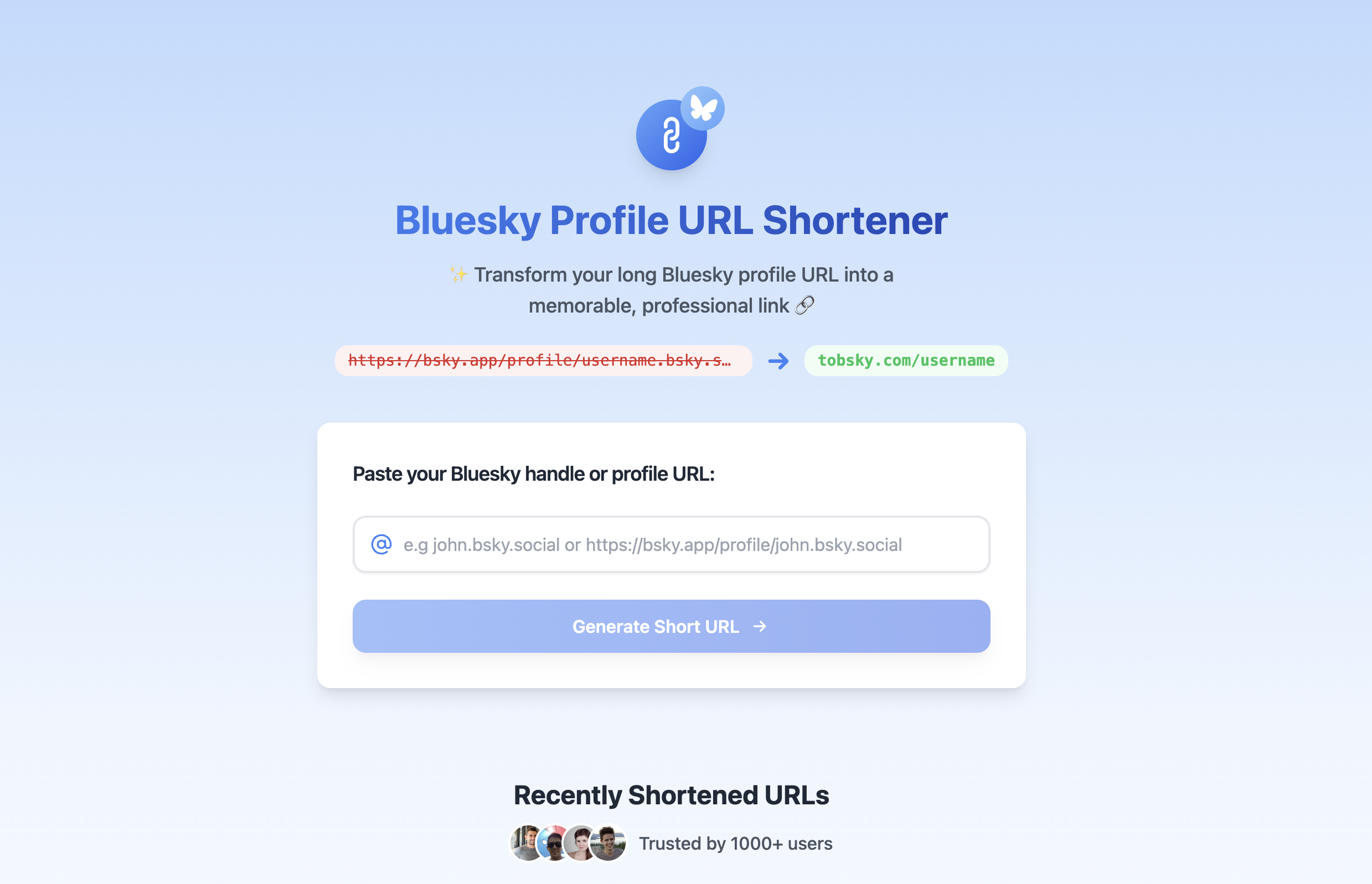toBsky - Free bluesky profile url shortener & analytics media 1