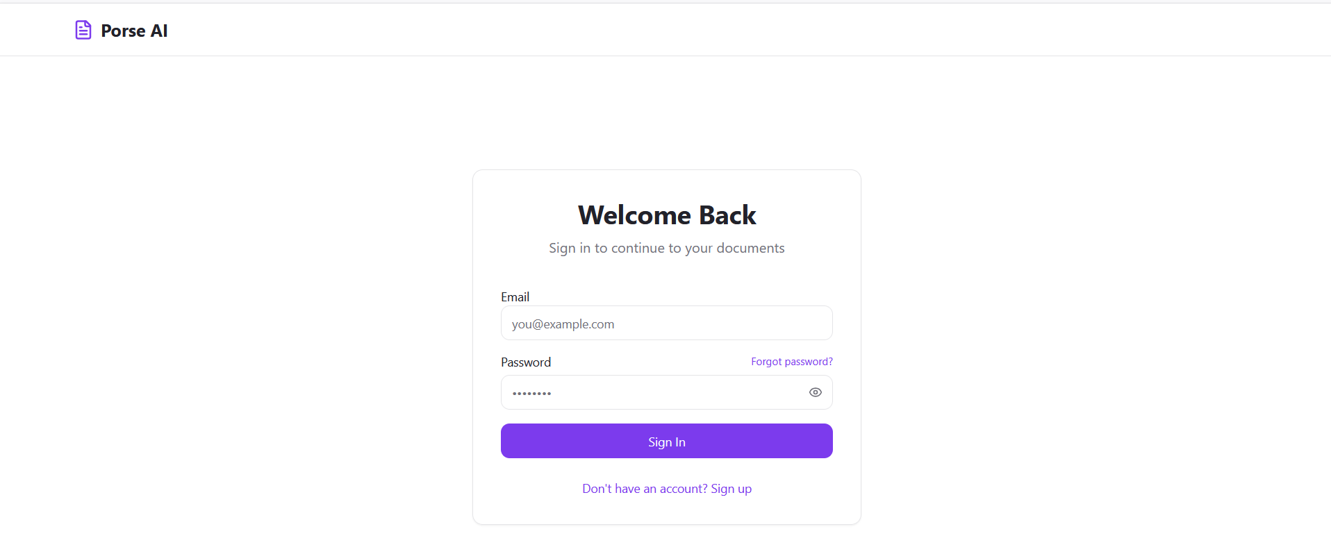 PorseAI - Screenshot 2 showing product features and functionality