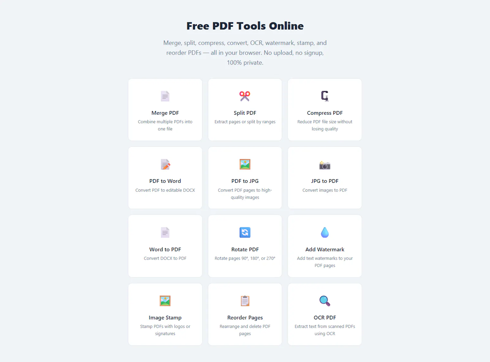 PDF Utilities is a free PDF toolset screenshot 1