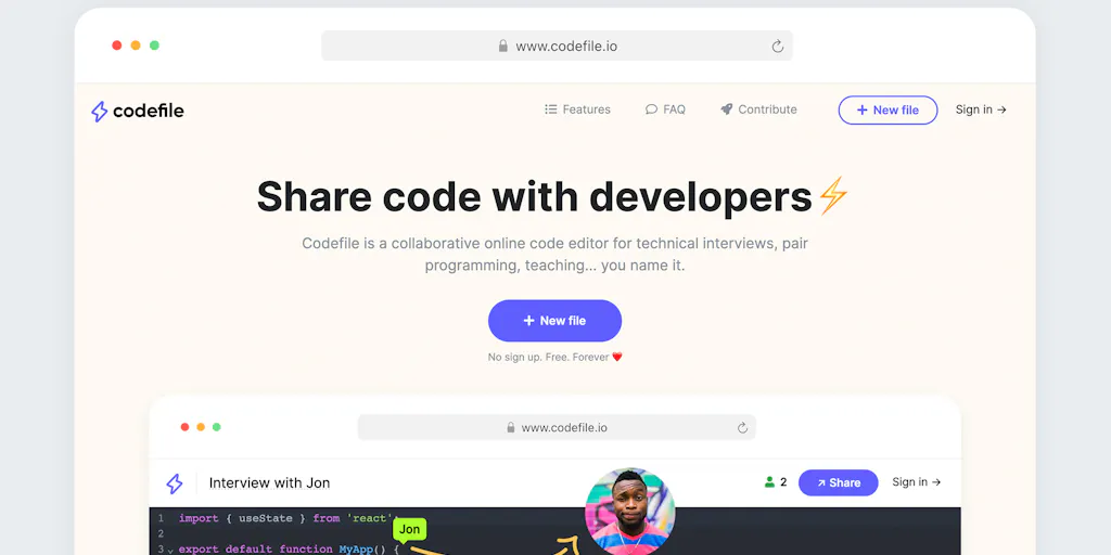 What's A Code File Codefile: Share collaborative code snippets online⚡️ | Product Hunt