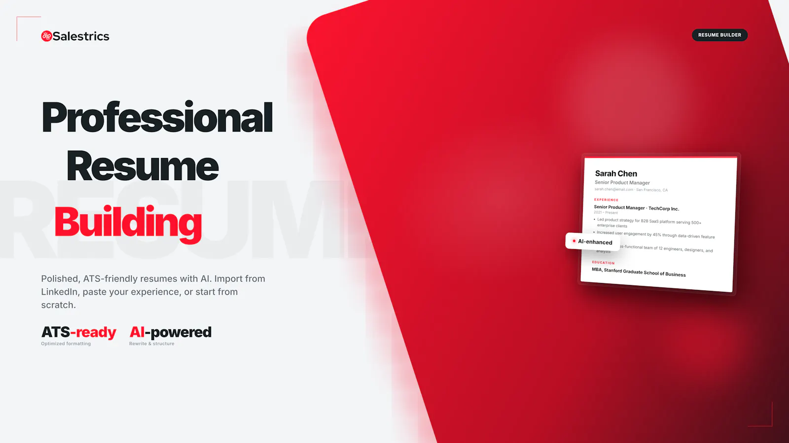 AI Resume Builder by Salestrics screenshot 2