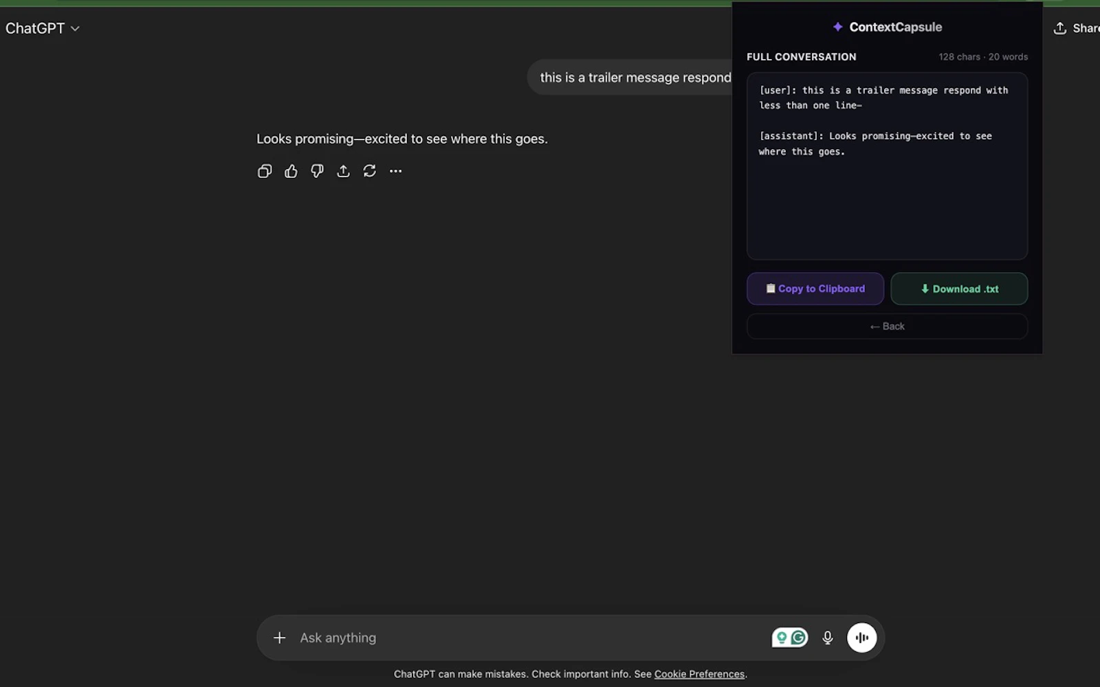 ContextCapsule screenshot 2