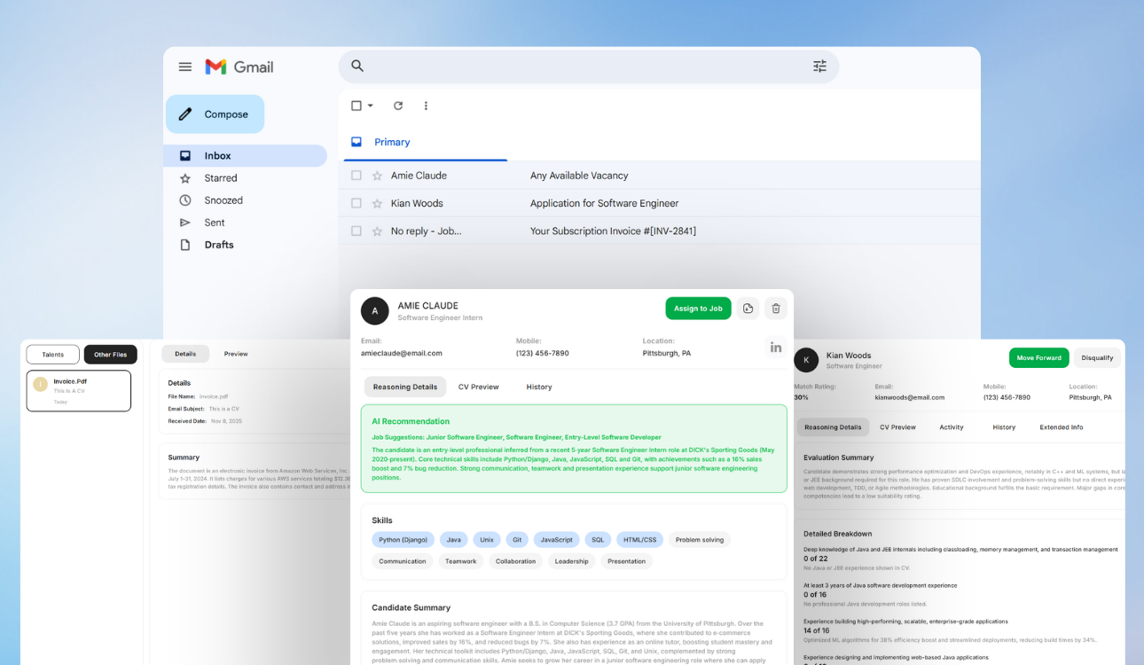 TalentScoutAI - Main product screenshot demonstrating key features and user interface