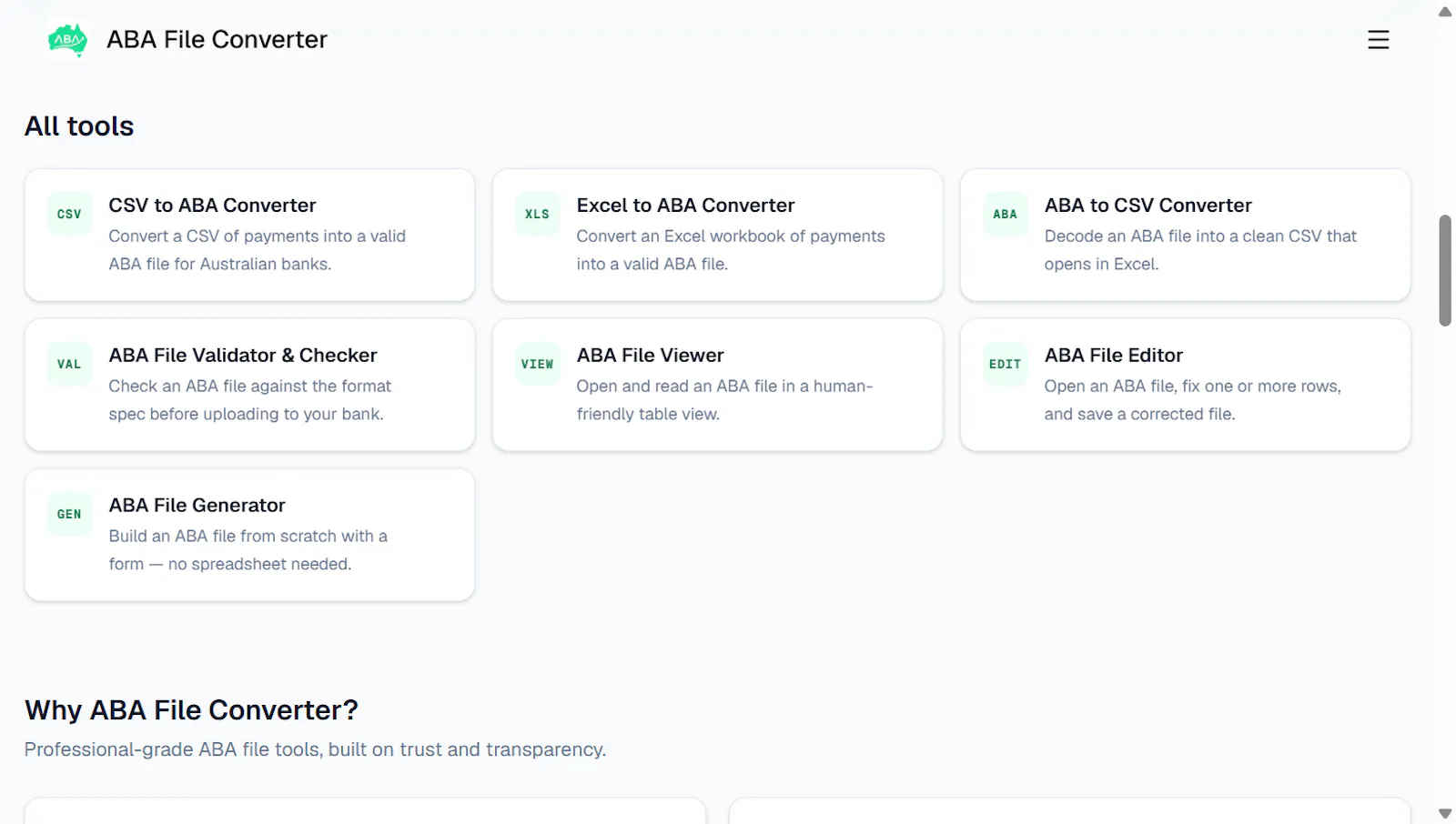 ABA File Converter screenshot 2