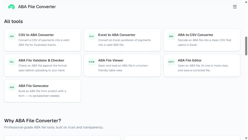 ABA File Converter screenshot 2