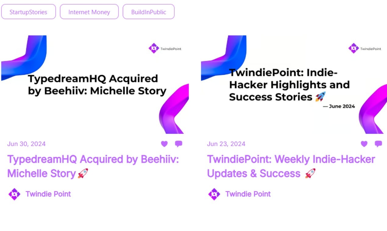 Twindiepoint - จดหมายข่าวสำหรับผู้ก่อตั้งเริ่มต้นเพื่อสร้างเปิดตัวและเติบโต media 3