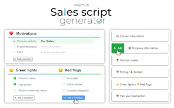 Sales Script Generator by noCRM.io gallery image
