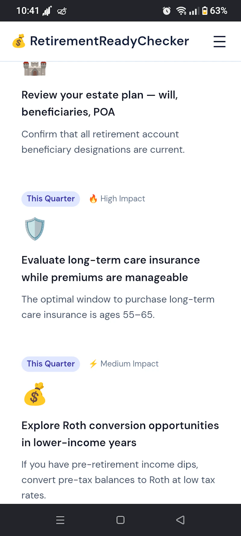 RetirementReadyChecker—How Ready Are You screenshot 4