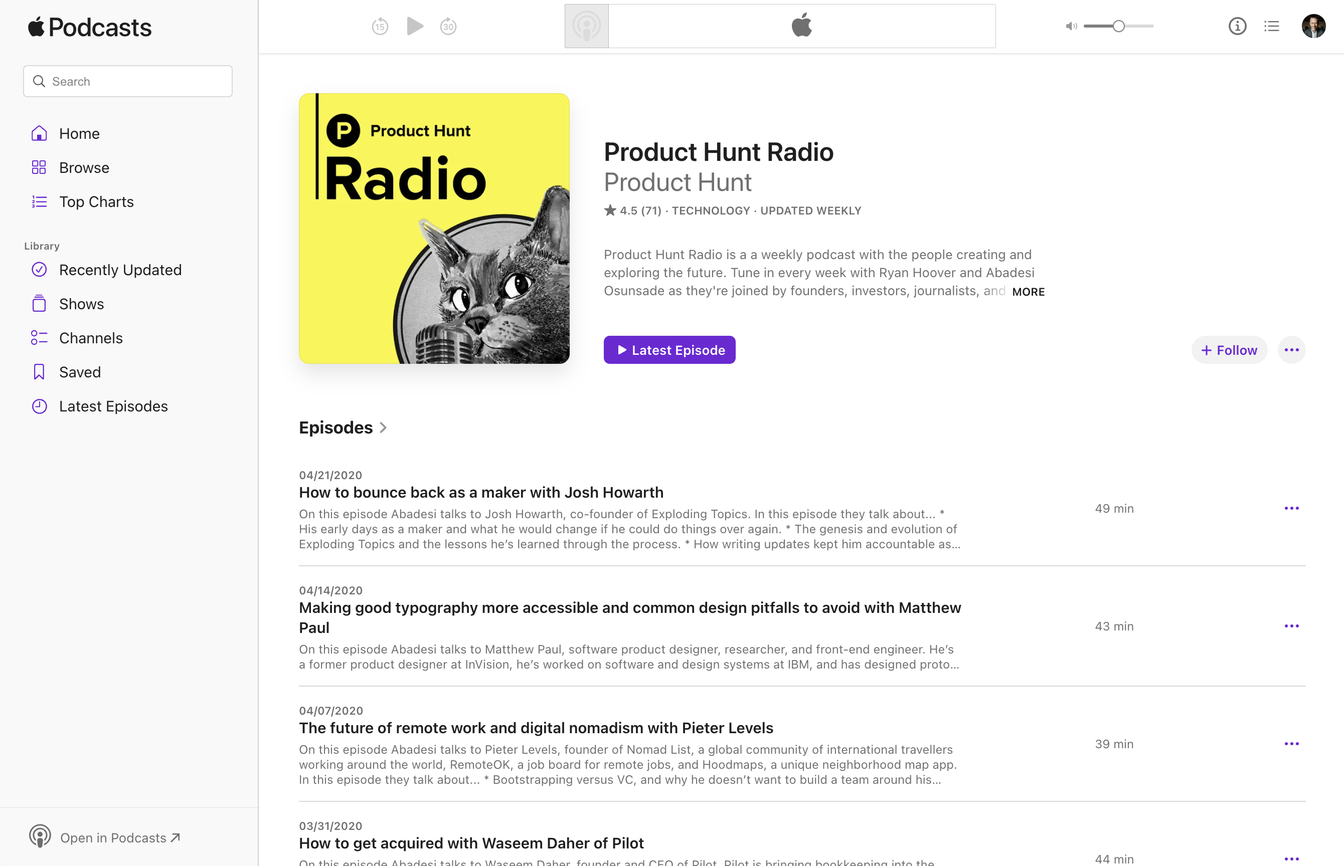 Web用のAppleポッドキャスト media 4