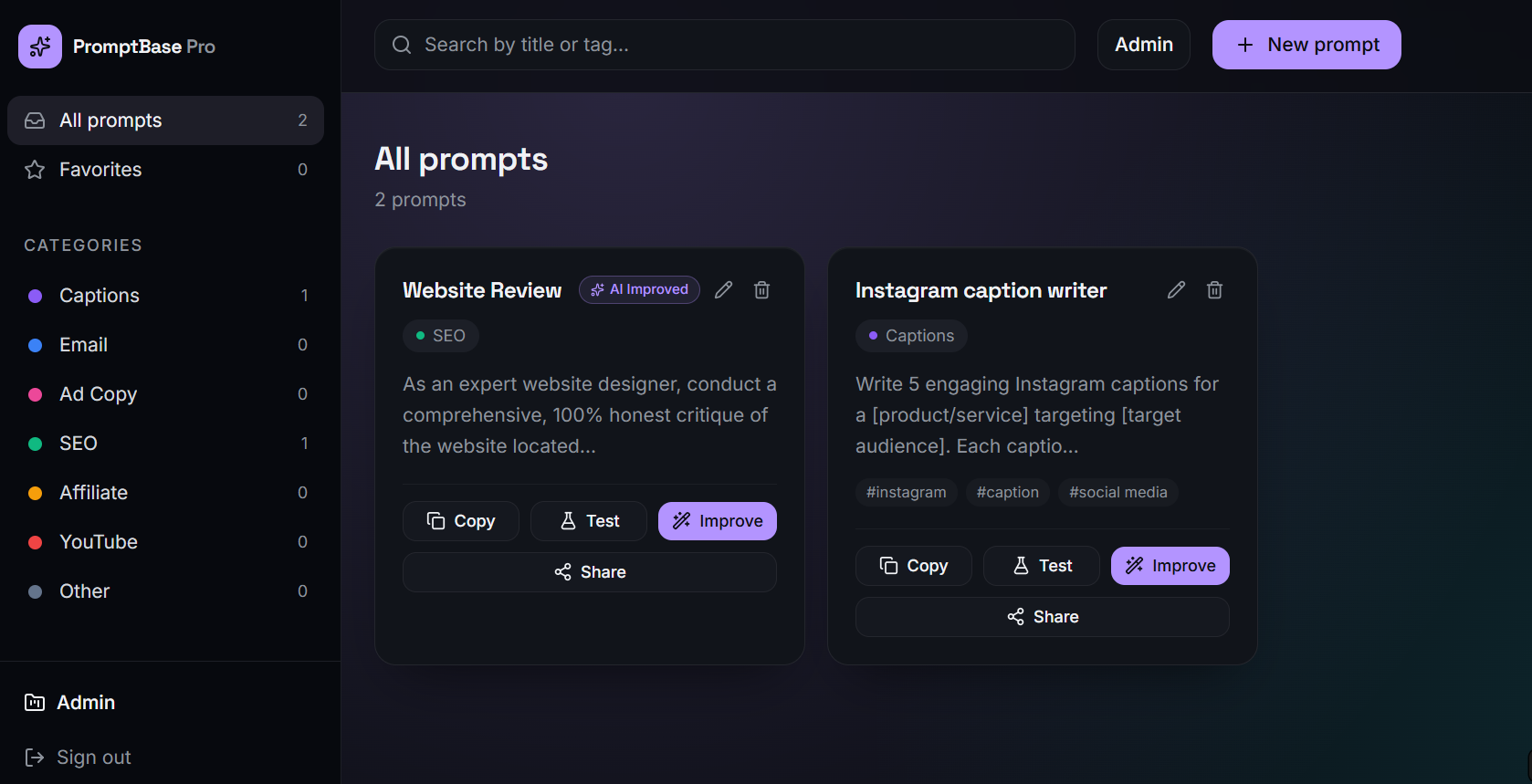 PromptBase Pro — Smart prompt notebook gallery image