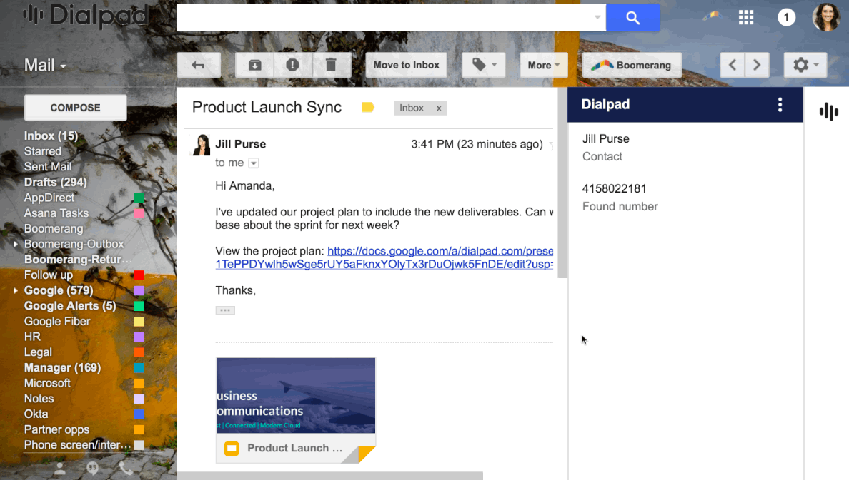 Gmail Add-On for Dialpad gallery image