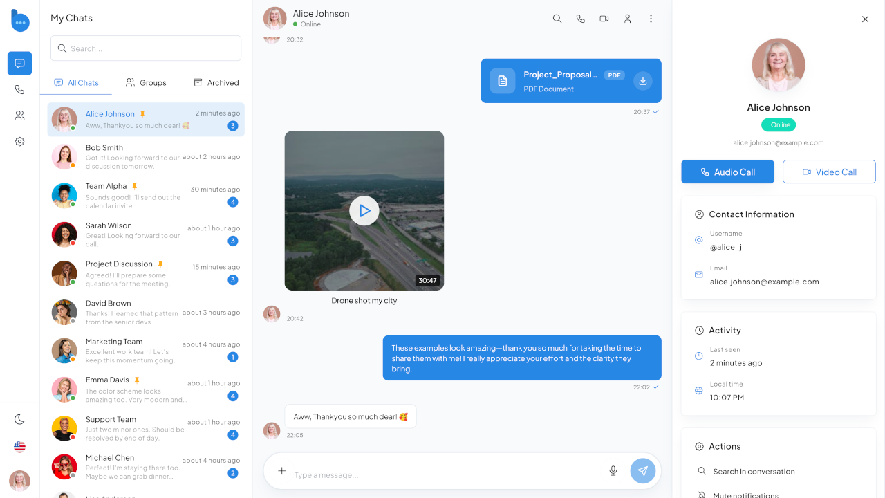 Média Bimble Chat - modèle d'interface utilisateur Vuejs - Un modèle d'interface utilisateur de chat moderne pour les développeurs VUE 1