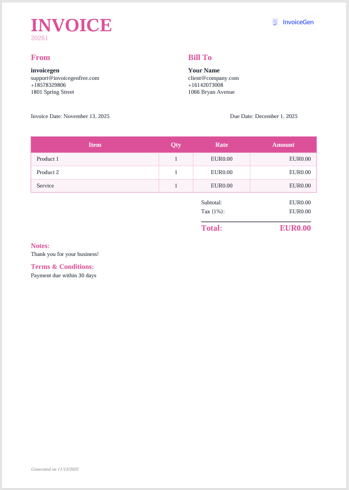 InvoiceGen gallery image