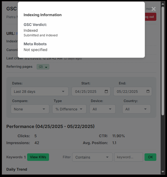 GSC Inspector (เครื่องมือ SEO) - ดูข้อมูล Google Search Console โดยตรงในเบราว์เซอร์ของคุณ media 4