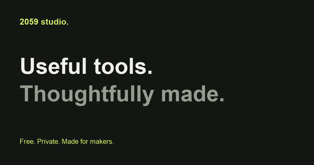 2059 Studio — Useful tools. gallery image