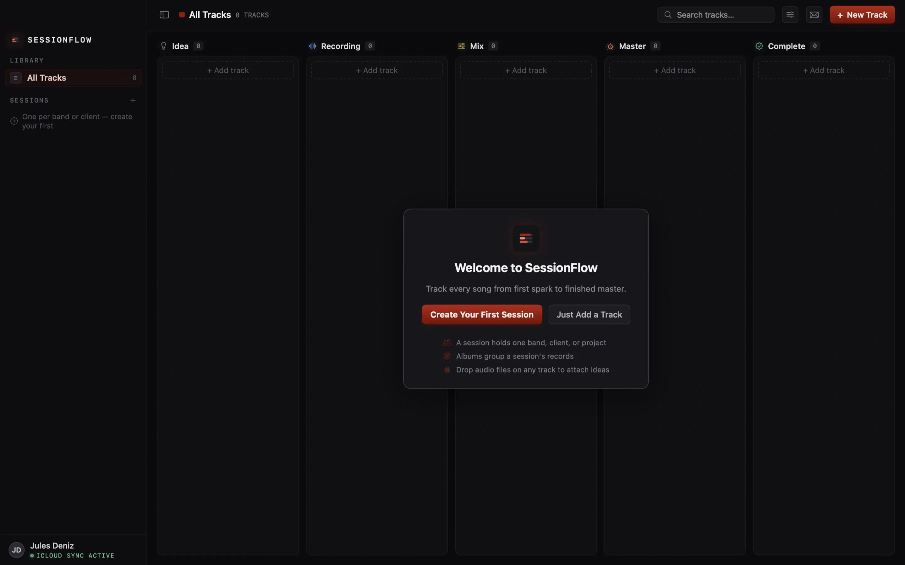 SessionFlow - Song Tracker screenshot