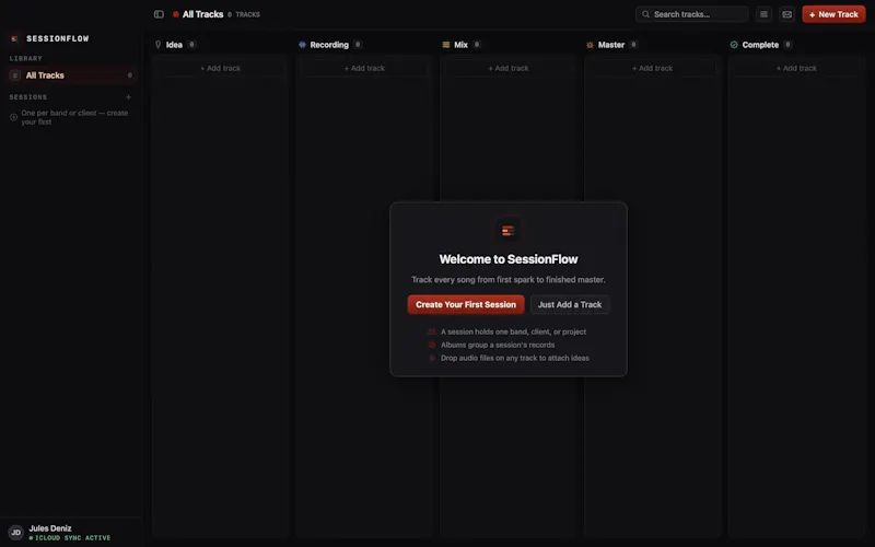 SessionFlow - Song Tracker screenshot 1