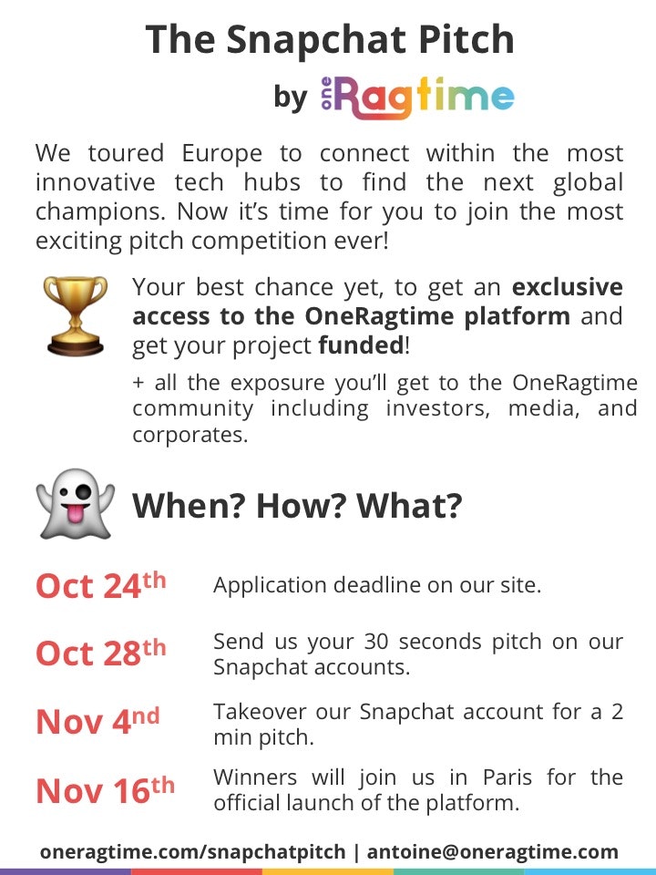 The OneRagtime Snapchat Pitch Competition gallery image