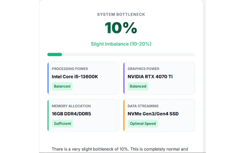 PC Bottleneck Calculator screenshot 2