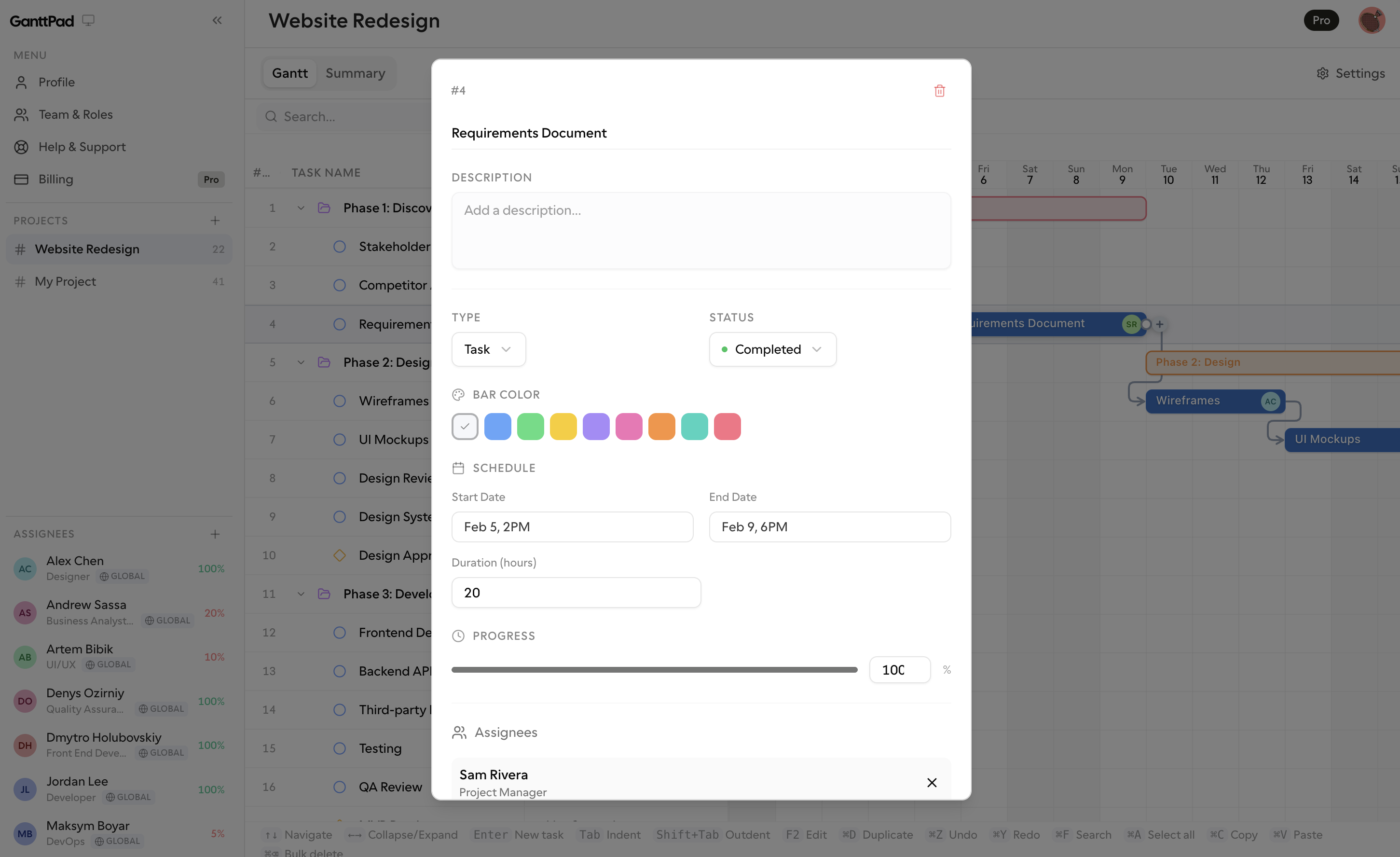 GanttPad - Screenshot 5 showing product features and functionality