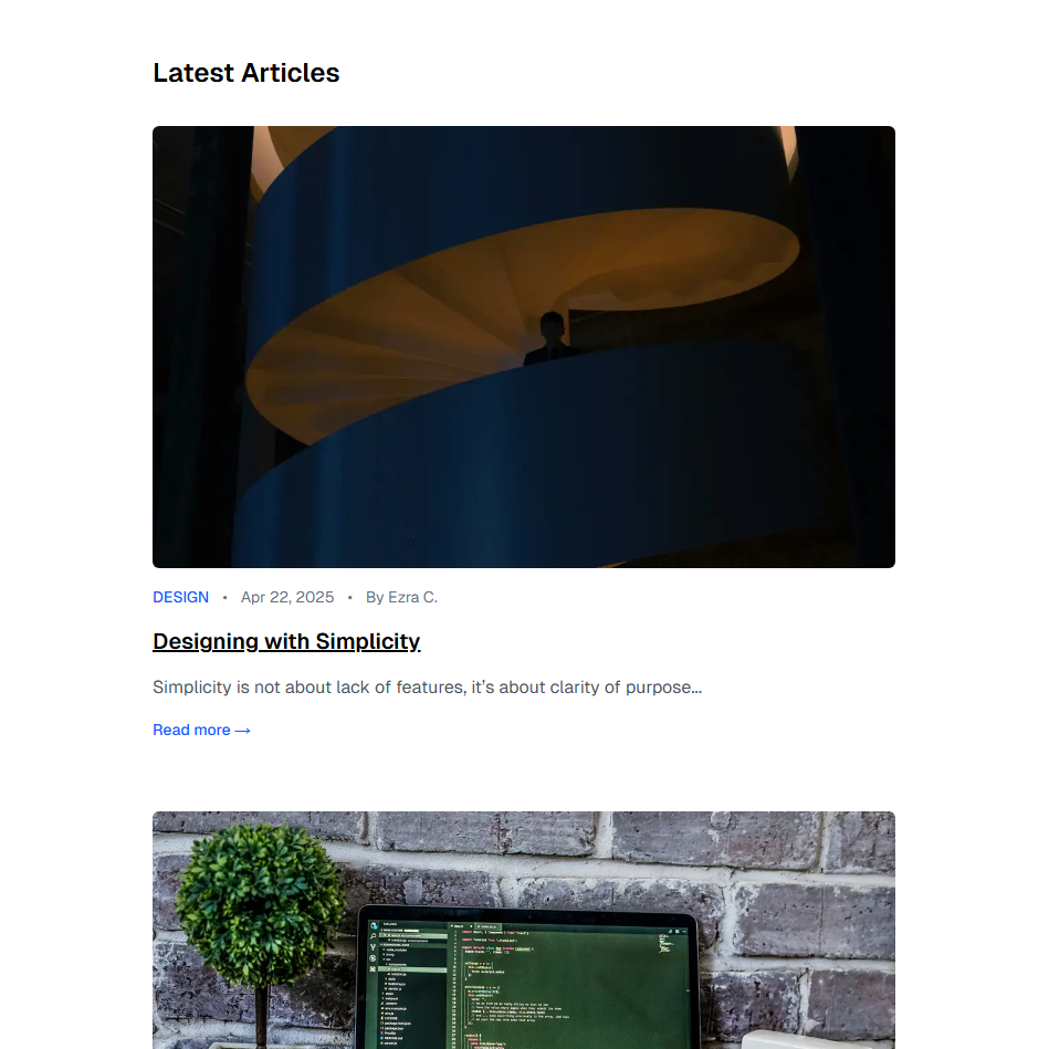 ブログテンプレート-Bloomtpl - next.js 15およびtailwind cssで構築されたブログテンプレート。メディア2