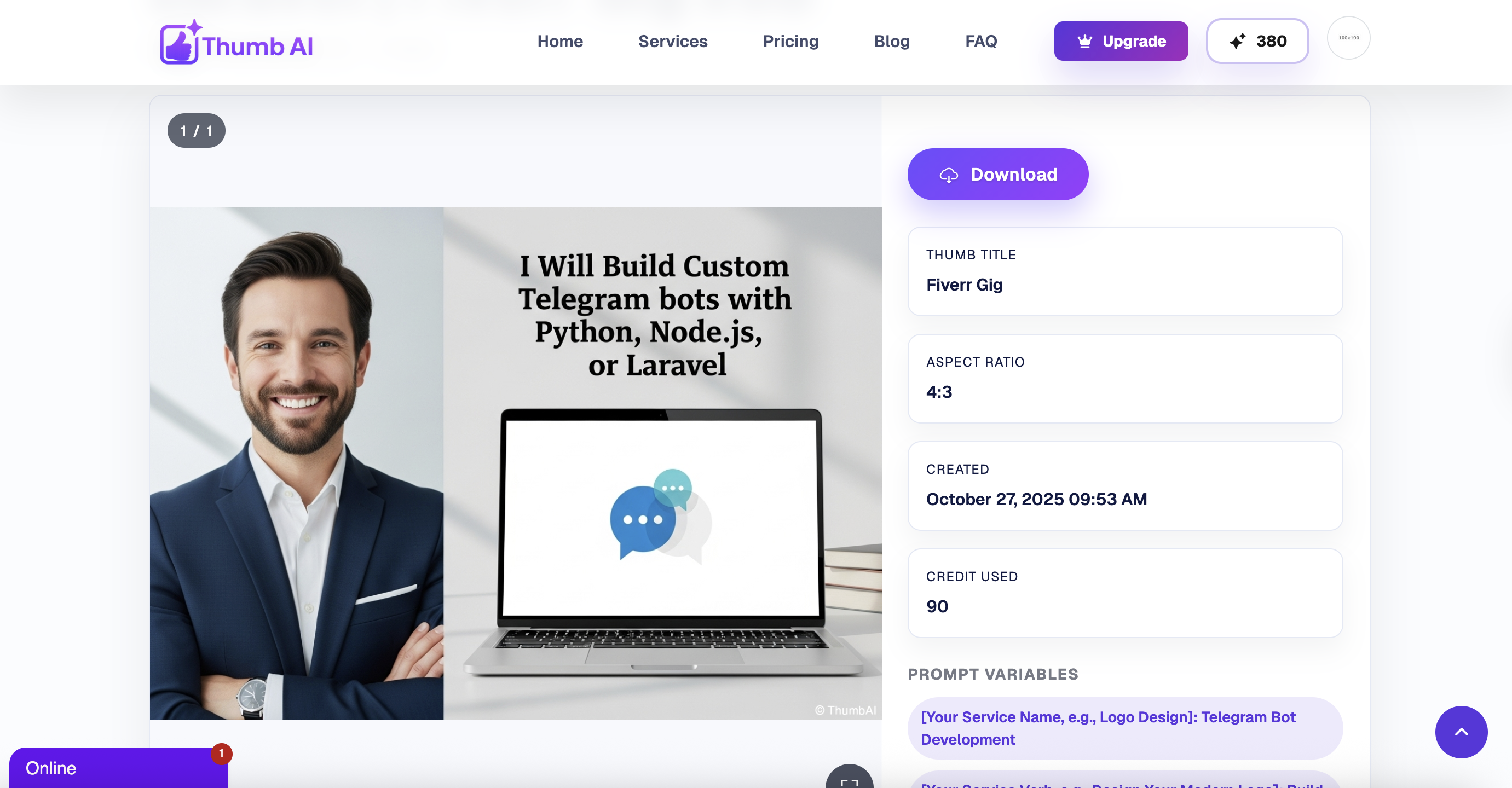 Thumb.onl: AI Thumbnails for Creators gallery image