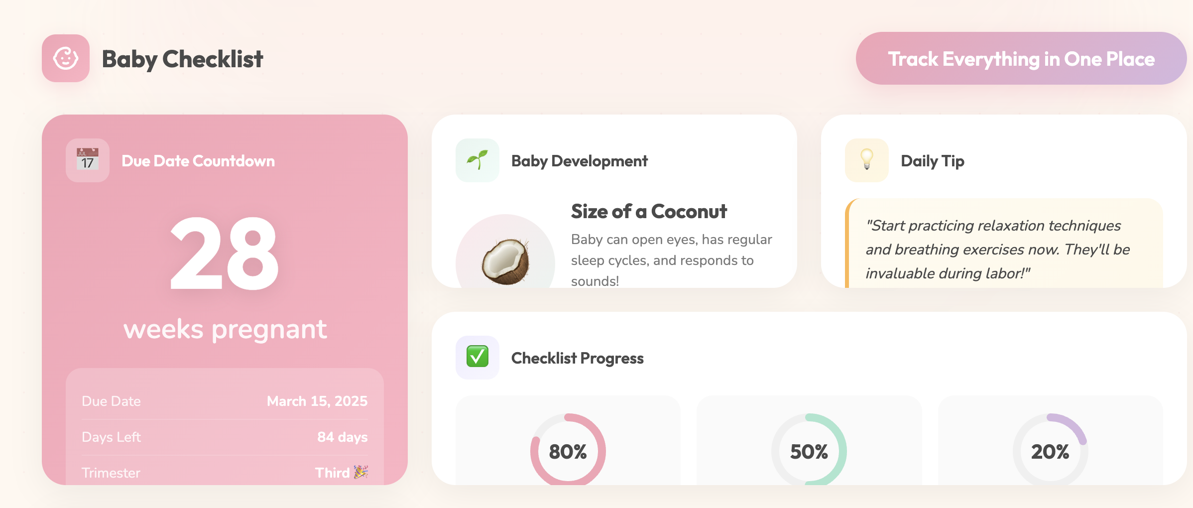 baby checklist - Screenshot 2 showing product features and functionality