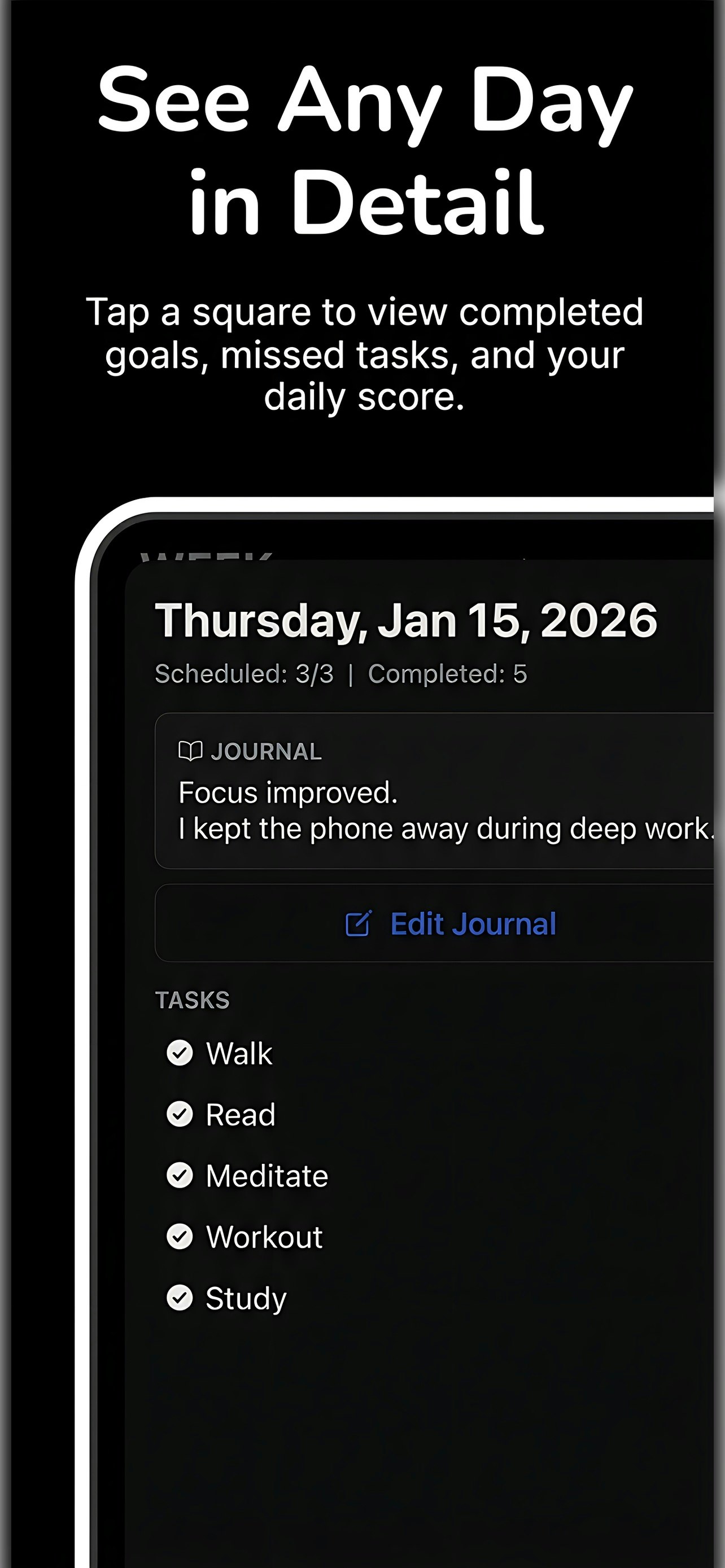 Trace: Goals and Journals - Screenshot 4 showing product features and functionality