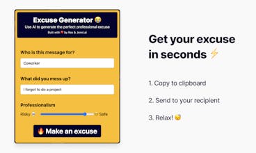 Excuses.ai gallery image