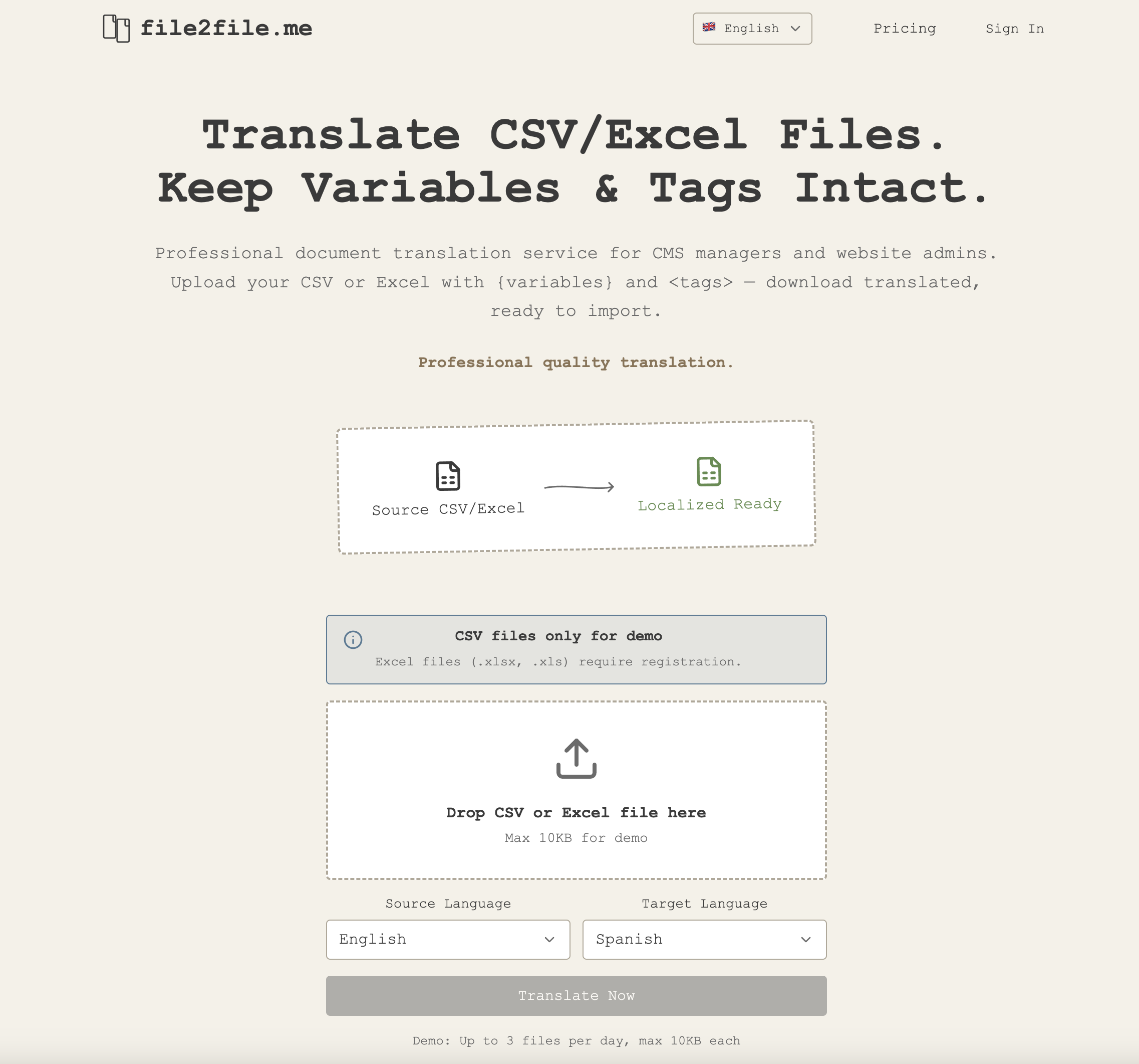 file2file.me - Main product screenshot demonstrating key features and user interface