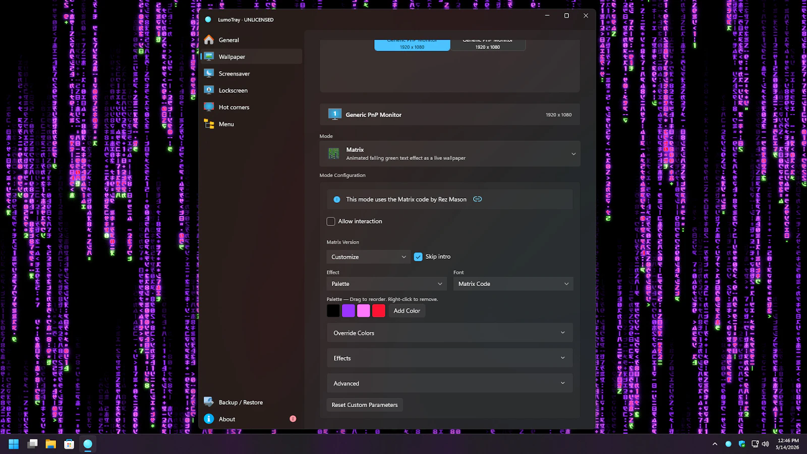 LumoTray screenshot 1