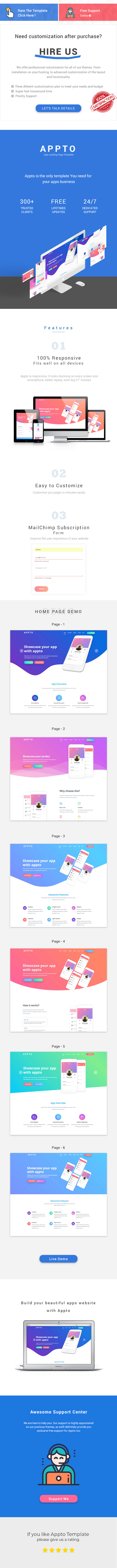 Appto- Uygulama HTML şablonunu vitrin