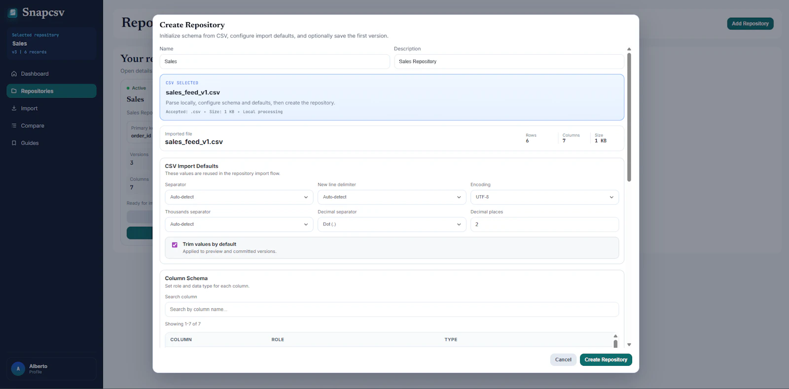 Snapcsv.dev screenshot 3