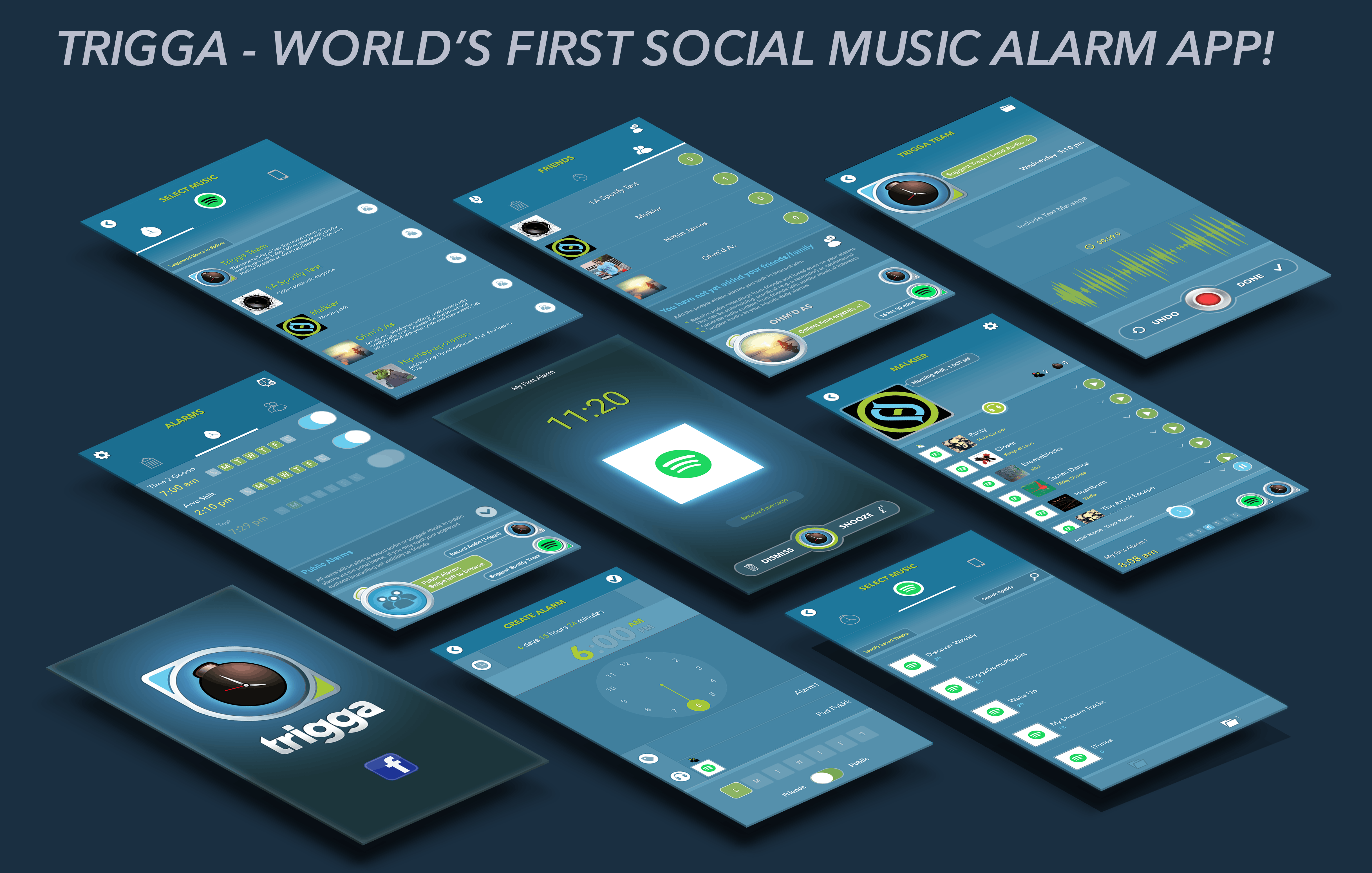 Trigga : Music Streaming Social Alarm Clock for Spotify media 1