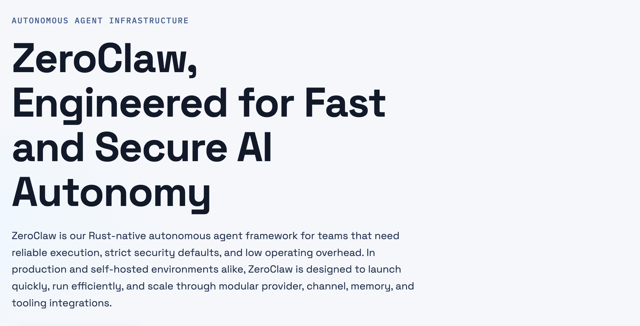 ZeroClaw - Screenshot 2 showing product features and functionality