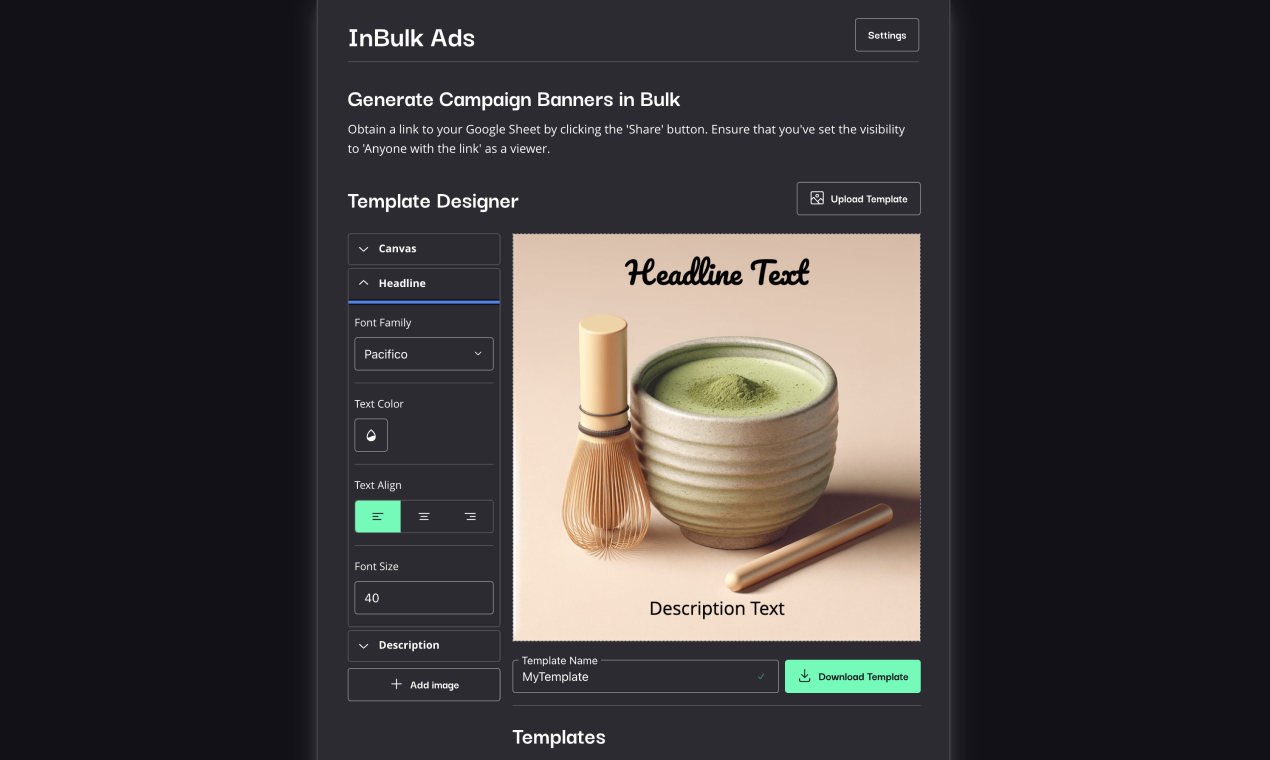Inbulk Ads - Оптигировать дизайн баннера с интеграцией Google Sheets. медиа 4